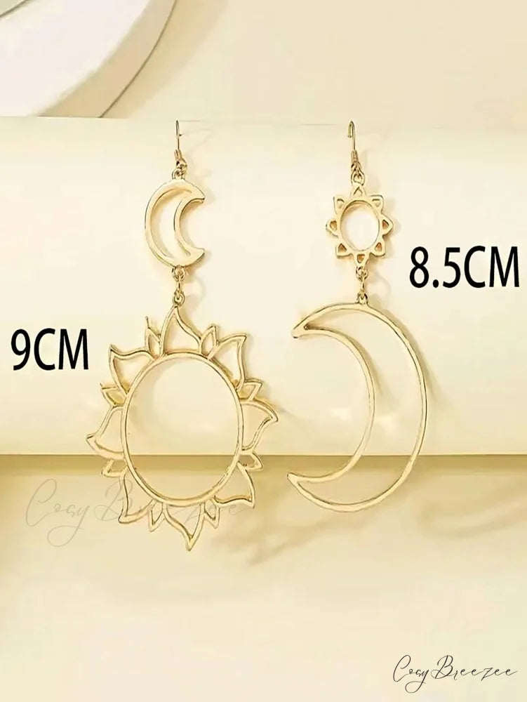 Sun & Moon Vintage Exaggerated Dangle Earrings