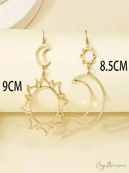 Sun & Moon Vintage Exaggerated Dangle Earrings