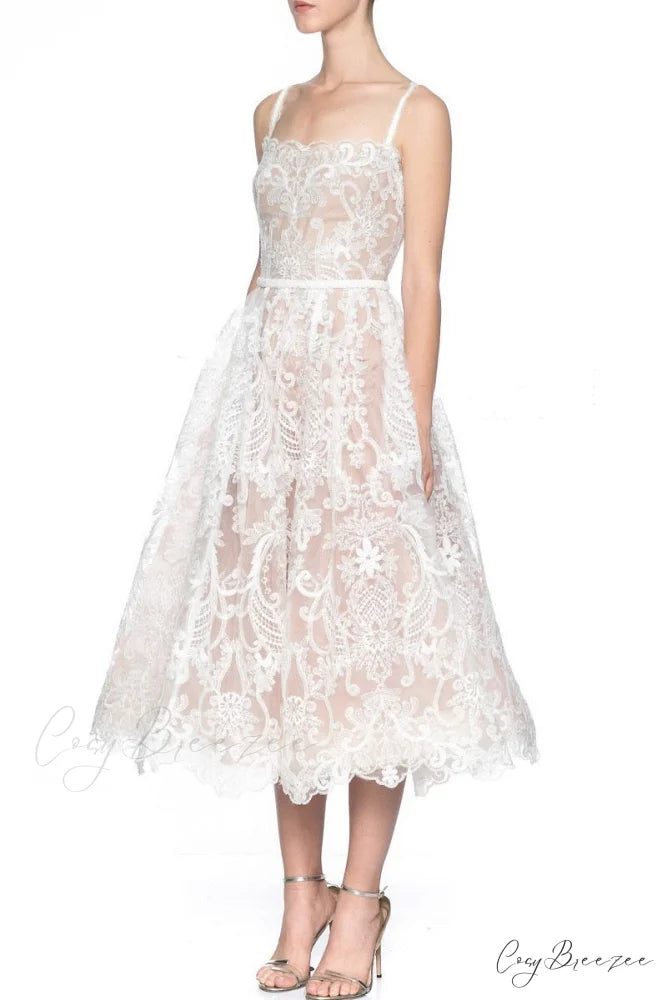 Sundress Backless 2024 Warm-Season Woman Gown Runway Coastal Party Bohemian Sexy Embroidery Lace