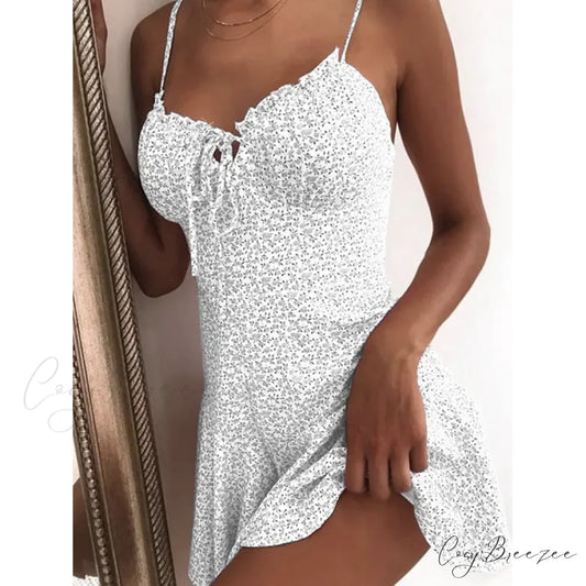 Sundress for Women - Short Mini Dress White / S
