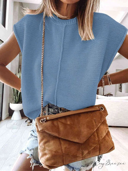 Sweater Sleeveless Vest Misty Blue / S
