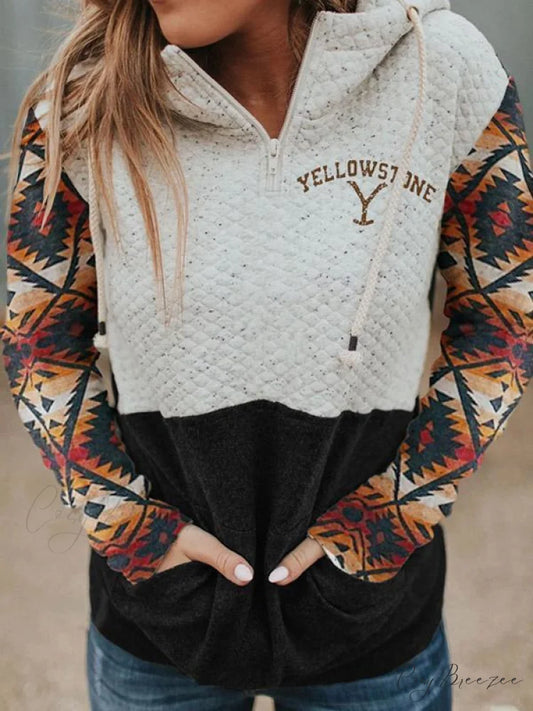 Sweater Women’s Blouse Hooded Fleece Patterned Coat Picture Color / S