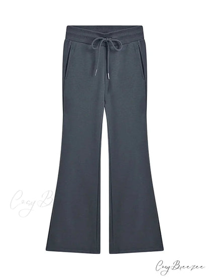 Sweatpants Low-waisted Black Grey Drawstring Flare Streetwear Quality Pants