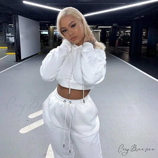Sweatpants Tracksuit Women’s Hoodies and Winter Fashion Set