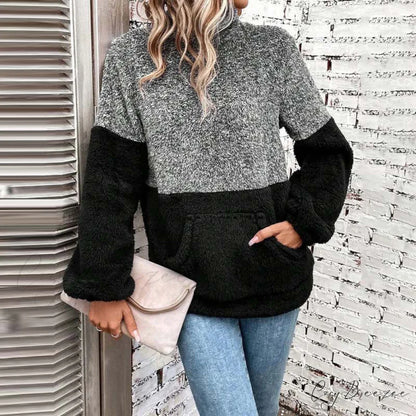 Sweatshirt with Casual Colour Blocking