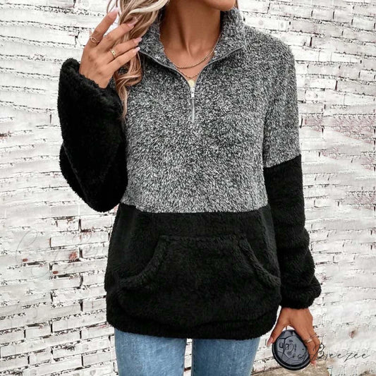 Sweatshirt with Casual Colour Blocking Black / S