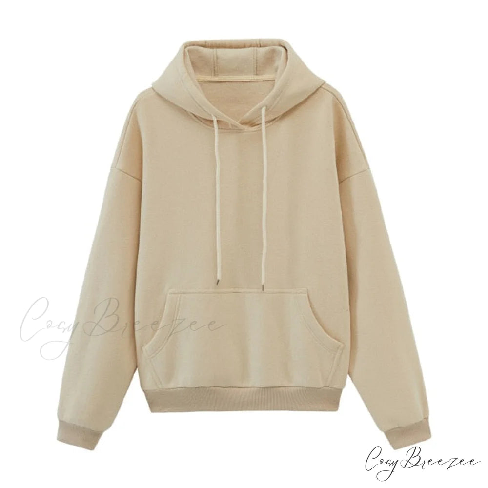 Sweatshirts Jackets Womens Winter Hooded Hoodies Fleece Oversize Solid Tracksuits Unisex Autumn Pullovers Couple beige
