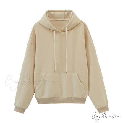 Sweatshirts Jackets Womens Winter Hooded Hoodies Fleece Oversize Solid Tracksuits Unisex Autumn Pullovers Couple beige