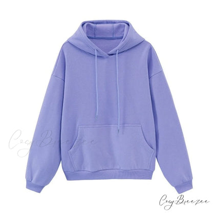 Sweatshirts Jackets Womens Winter Hooded Hoodies Fleece Oversize Solid Tracksuits Unisex Autumn Pullovers Couple blue