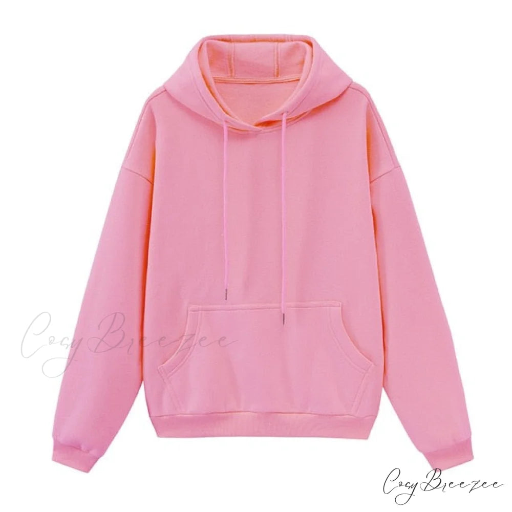 Sweatshirts Jackets Womens Winter Hooded Hoodies Fleece Oversize Solid Tracksuits Unisex Autumn Pullovers Couple pink