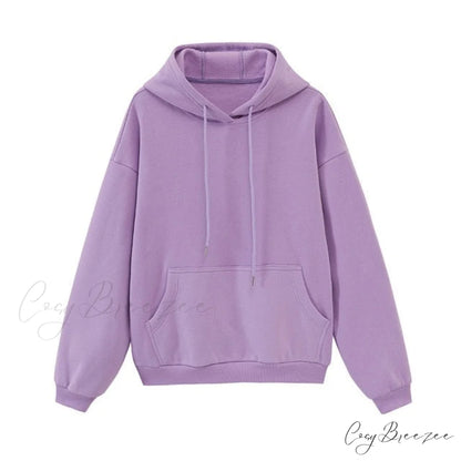 Sweatshirts Jackets Womens Winter Hooded Hoodies Fleece Oversize Solid Tracksuits Unisex Autumn Pullovers Couple purple