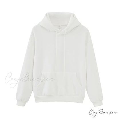 Sweatshirts Jackets Womens Winter Hooded Hoodies Fleece Oversize Solid Tracksuits Unisex Autumn Pullovers Couple white