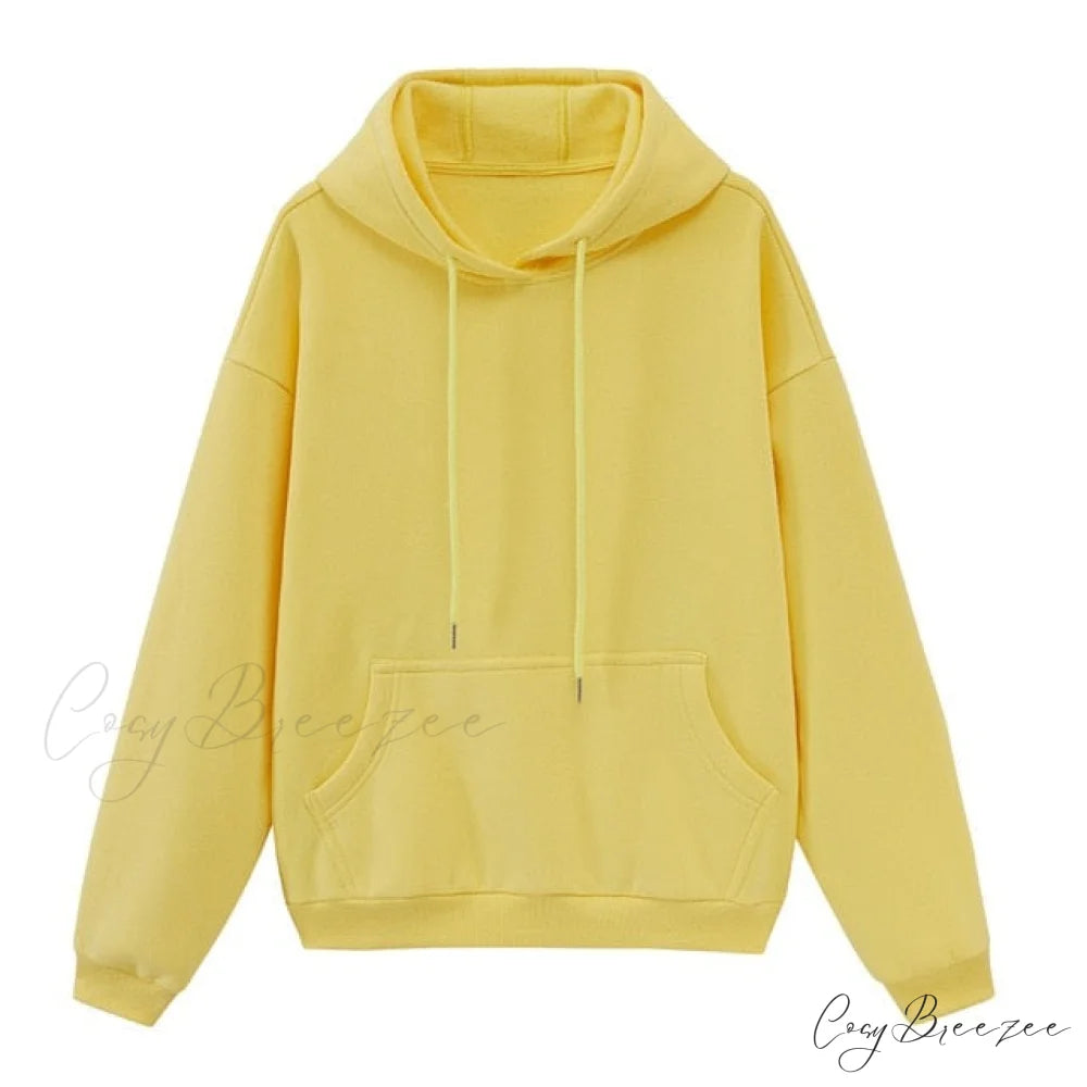 Sweatshirts Jackets Womens Winter Hooded Hoodies Fleece Oversize Solid Tracksuits Unisex Autumn Pullovers Couple yellow
