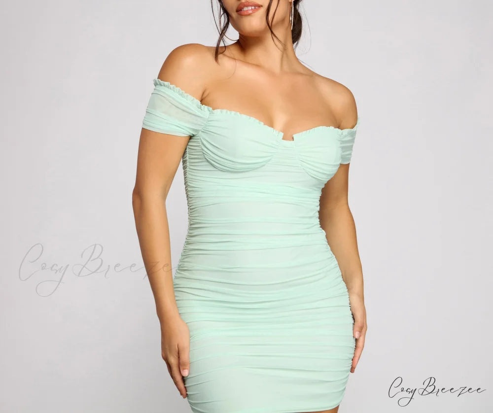 Sweet And Stunning Charming Mesh Mini Dress