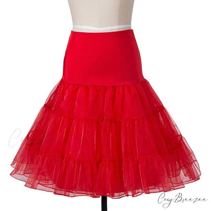 Swing 50S Gown Black Vintage 60S Plus Pinup Winter Arm Women Christmas Party Long Size Print pettiskirt red / S