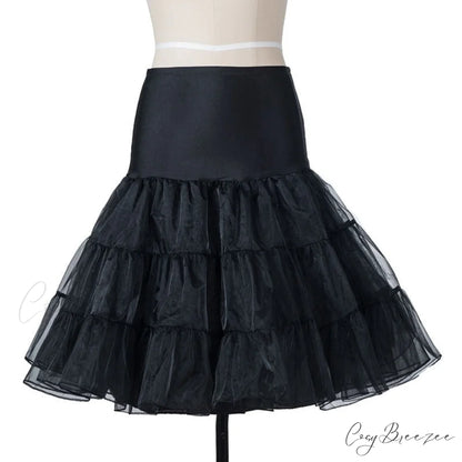 Swing 50S Gown Black Vintage 60S Plus Pinup Winter Arm Women Christmas Party Long Size Print pettiskirt black / S
