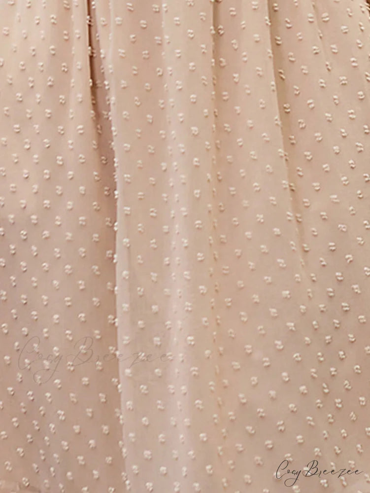 Swiss Dot Ruffle Hem A-line Dress