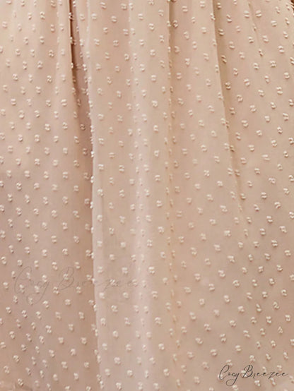 Swiss Dot Ruffle Hem A-line Dress