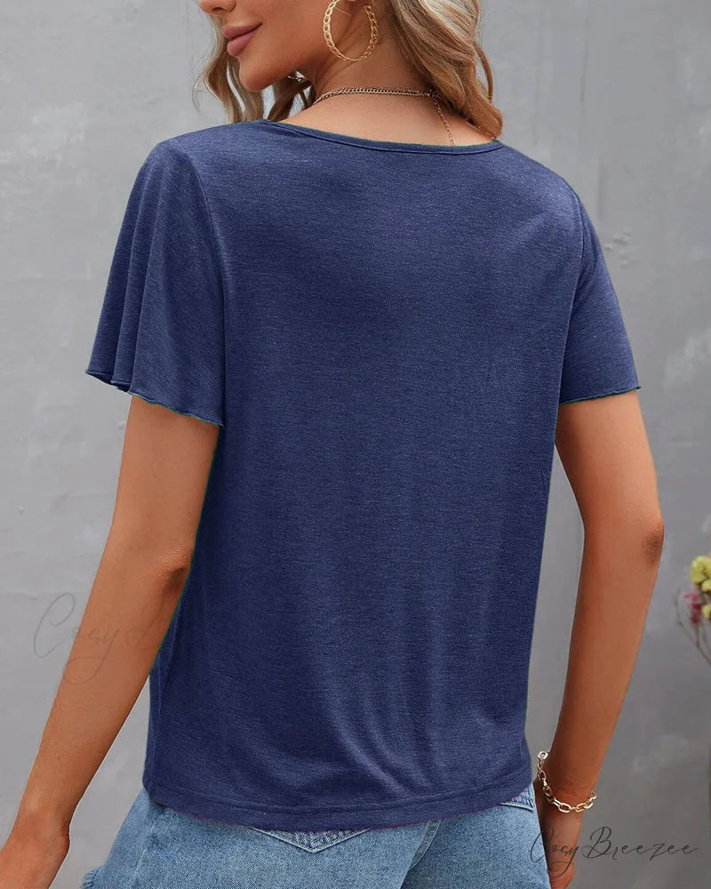 T-shirt in Solid Cut Out Color