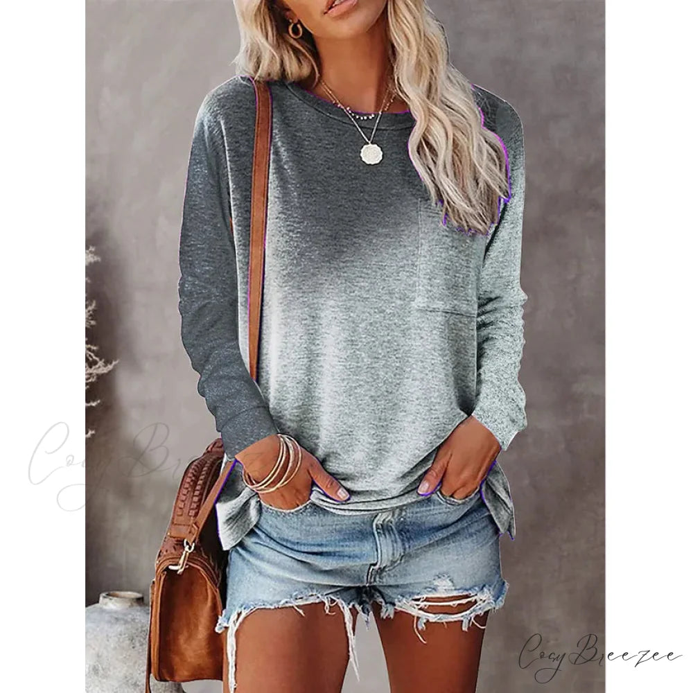 T-Shirt Women’s Drawing Top Gray / S