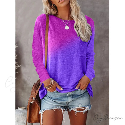T-Shirt Women’s Drawing Top Purple / S