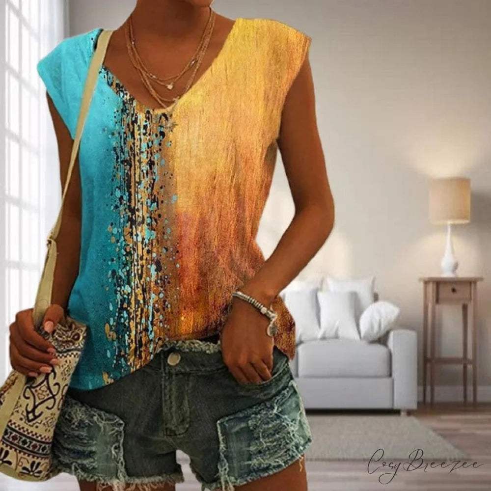 Tank Blend Color Top Multicolor / S