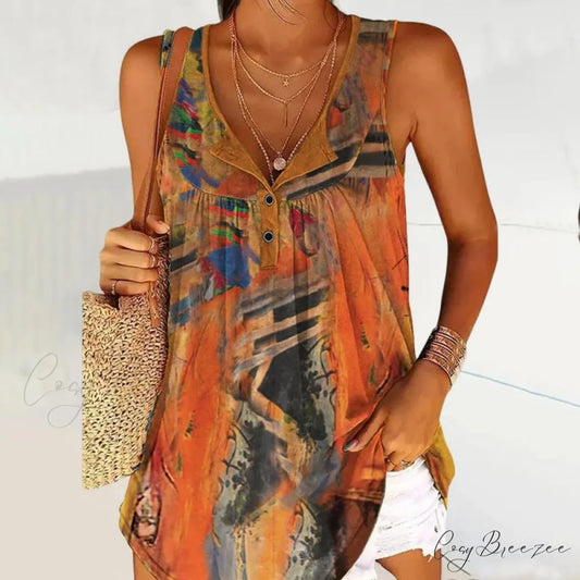 Tank Retro Abstract Top Multicolor / S