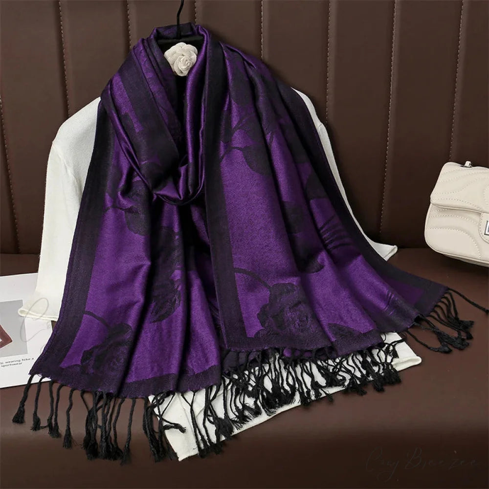 Tassel Blanket Design Pashmina Scarf purple 1 scarf-241228