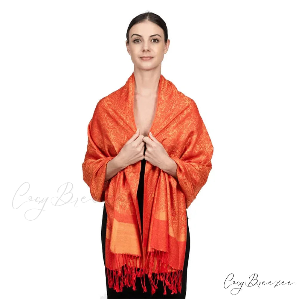Tassel Blanket Design Pashmina Scarf red 2 scarf-241228