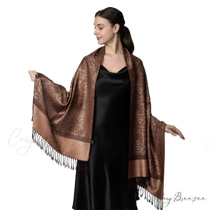 Tassel Blanket Design Pashmina Scarf red scarf-241228