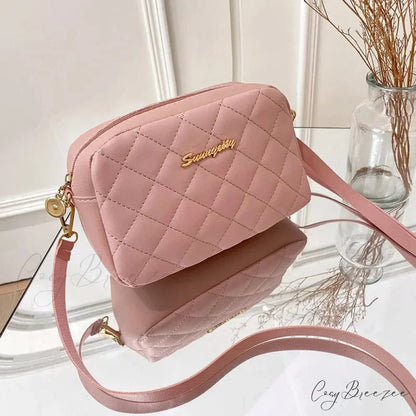 Tassel Embroidery Camera Crossbody Bag Pink crossbody-250126