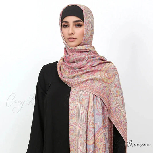 Tassel Winter Fashion Cashmere Scarf pink scarf-241228