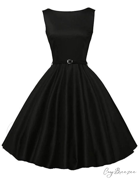 Tea Vintage Gown - Black Sleeveless S / RED