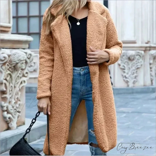 Teddy Bear Plush Turtleneck Coat overcoats-241228