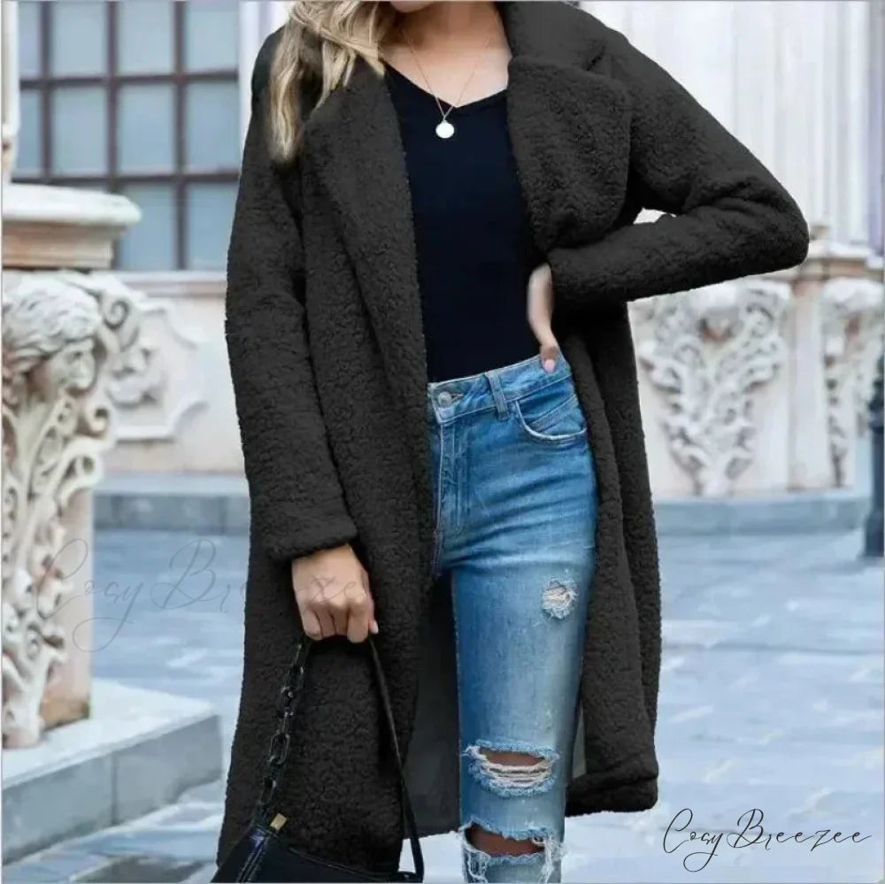 Teddy Bear Plush Turtleneck Coat overcoats-241228
