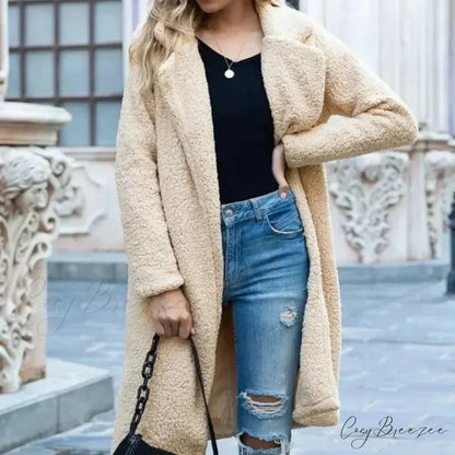 Teddy Bear Plush Turtleneck Coat overcoats-241228
