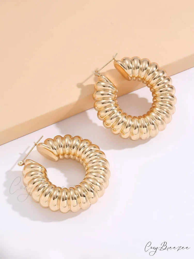 Textured Hoop Earrings For Women