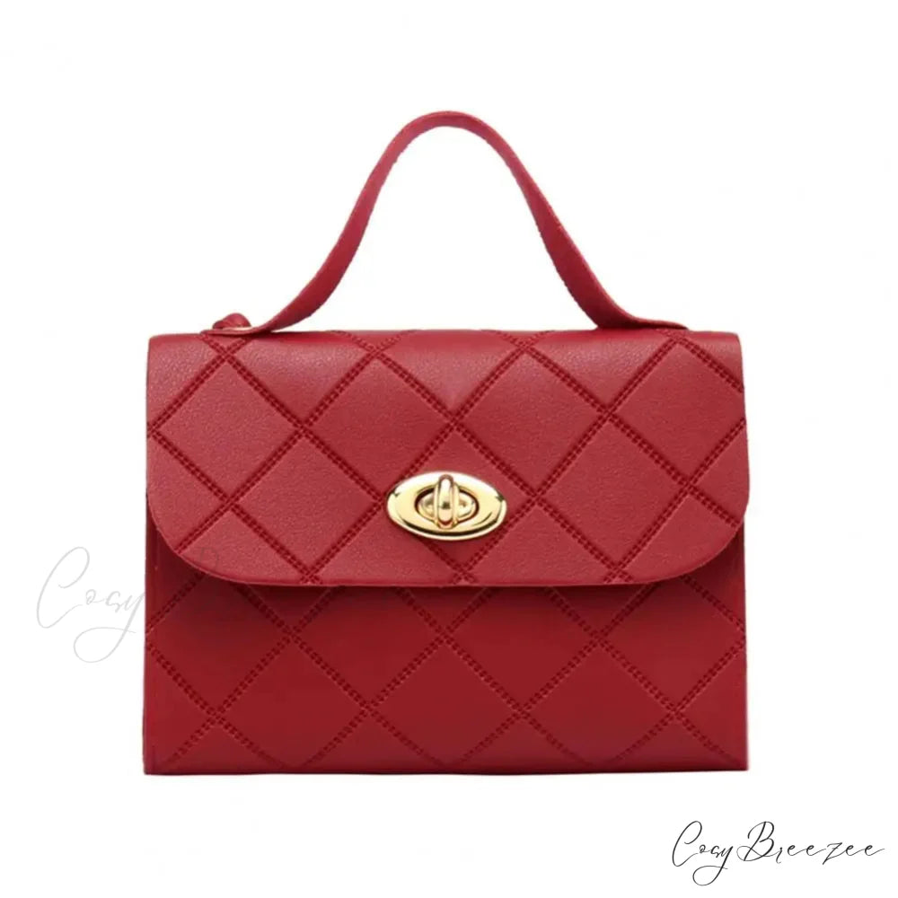 Textured Long Strap Faux Leather Crossbody Wallet Handbag Red handbag-250126