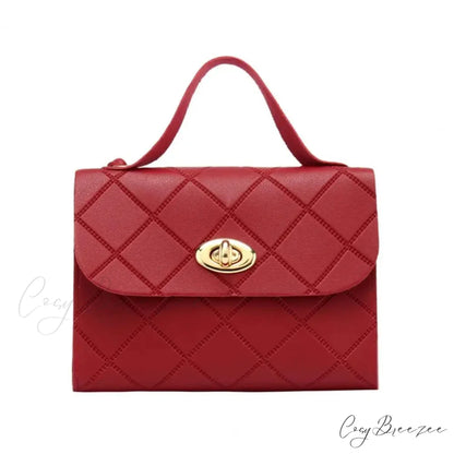 Textured Long Strap Faux Leather Crossbody Wallet Handbag Red handbag-250126