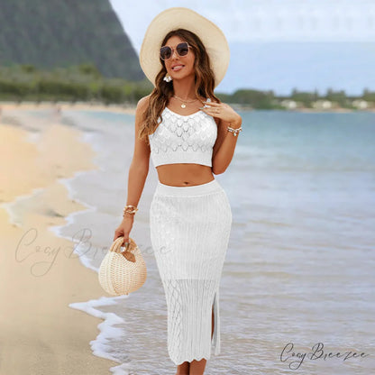 Theodora Formal Stylish Two Piece Dress White / S