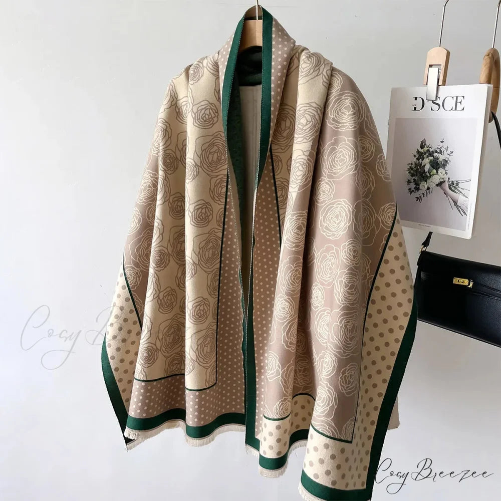 Thick Blanket Cashmere Print Scarf grey scarf-241228