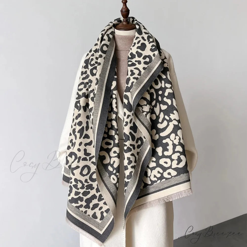 Thick Blanket Print Cashmere Scarf black2 scarf-241228