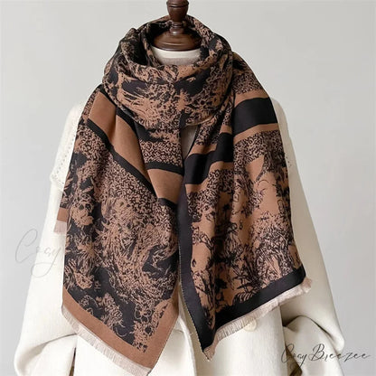 Thick Cashmere Blanket Winter Scarf black 1 scarf-241228