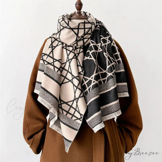 Thick Cashmere Pashmina Shawl Scarf black2 scarf-241228