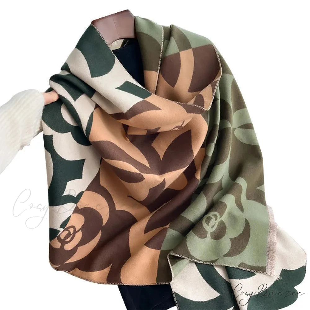 Thick Cashmere Winter Blanket Scarf Multi Color 3 scarf-241228