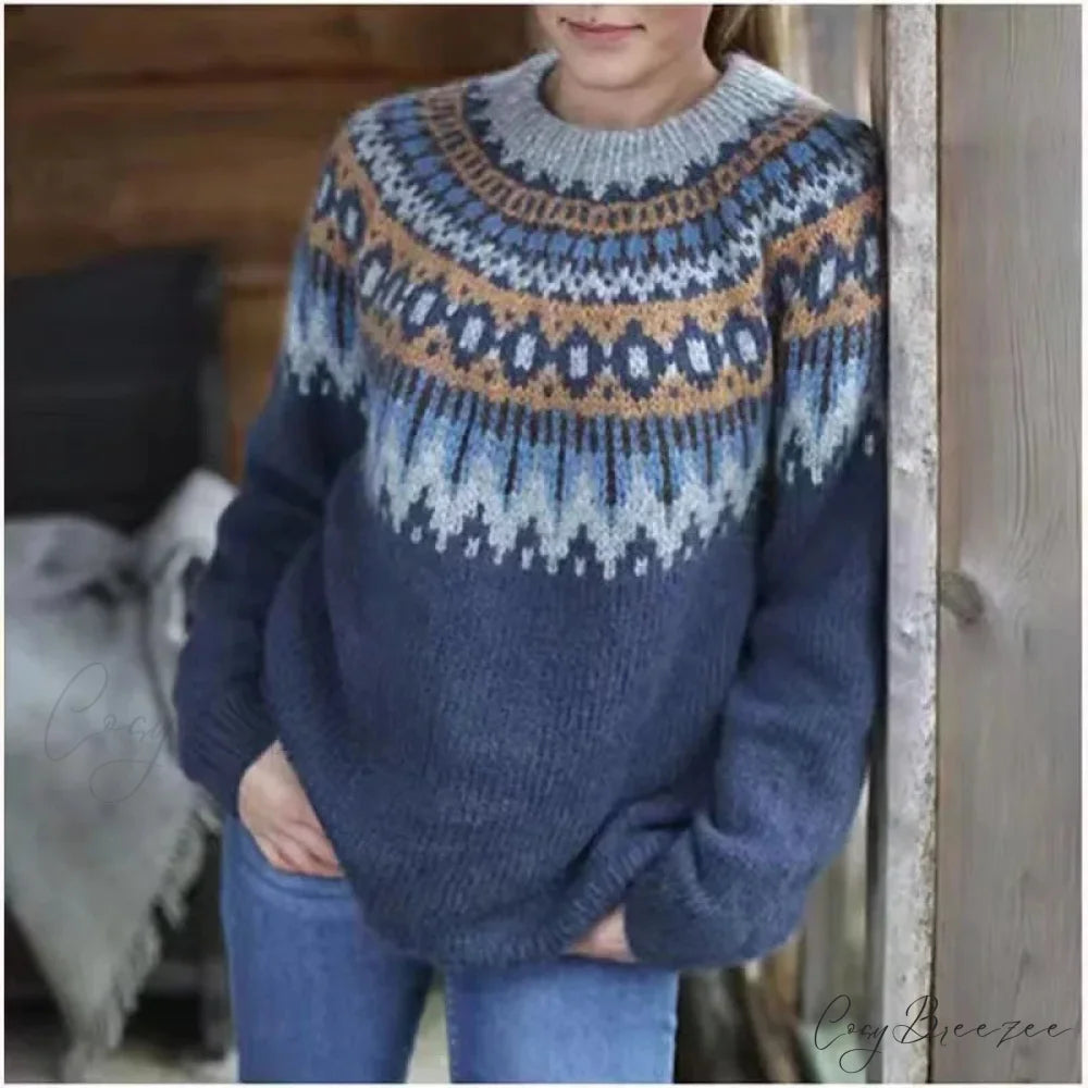 Thick Elegant White Sweater light blue / S swraters-241228
