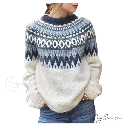 Thick Elegant White Sweater swraters-241228