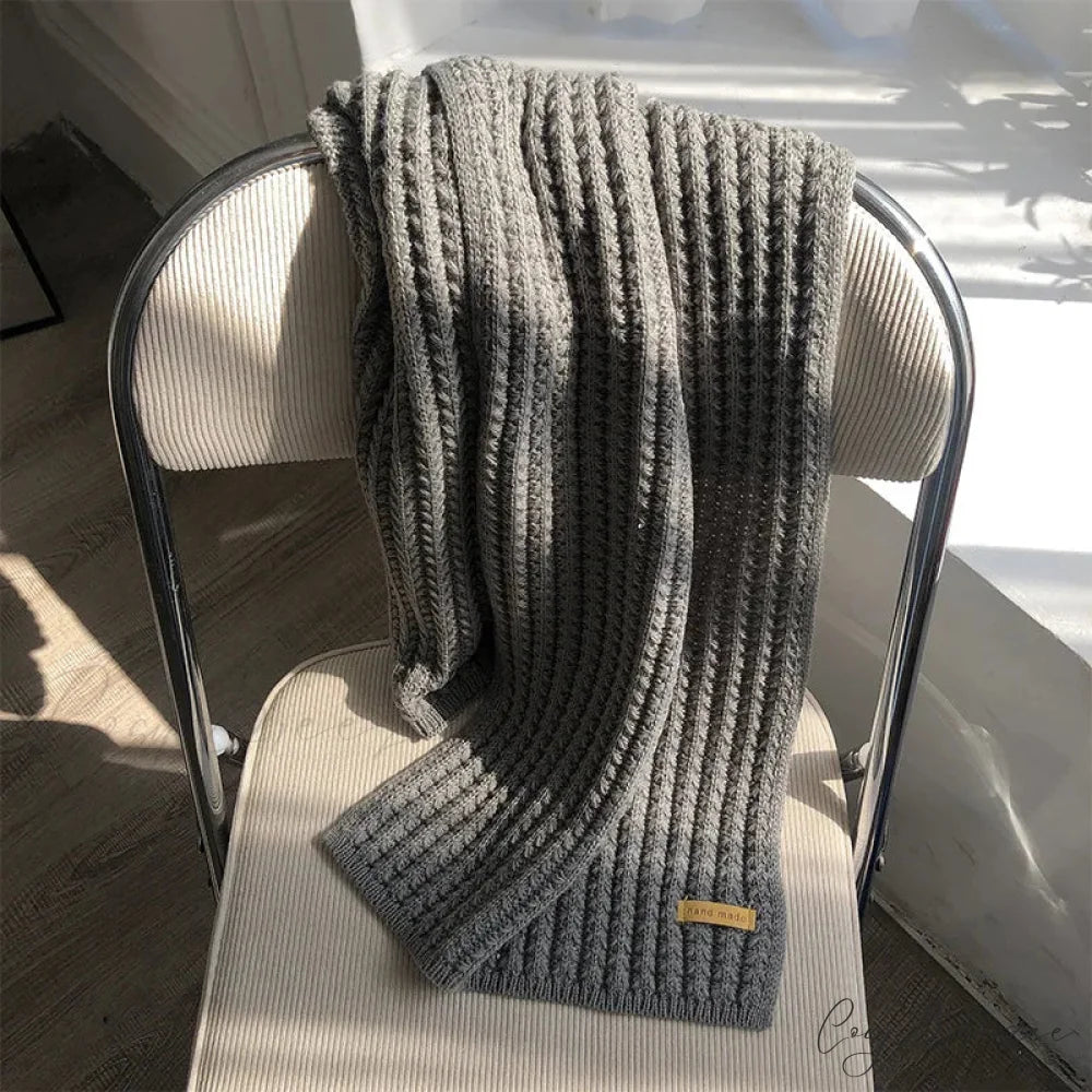 Thick Knitted Cashmere Winter Scarf black 2 / One size scarf-241228