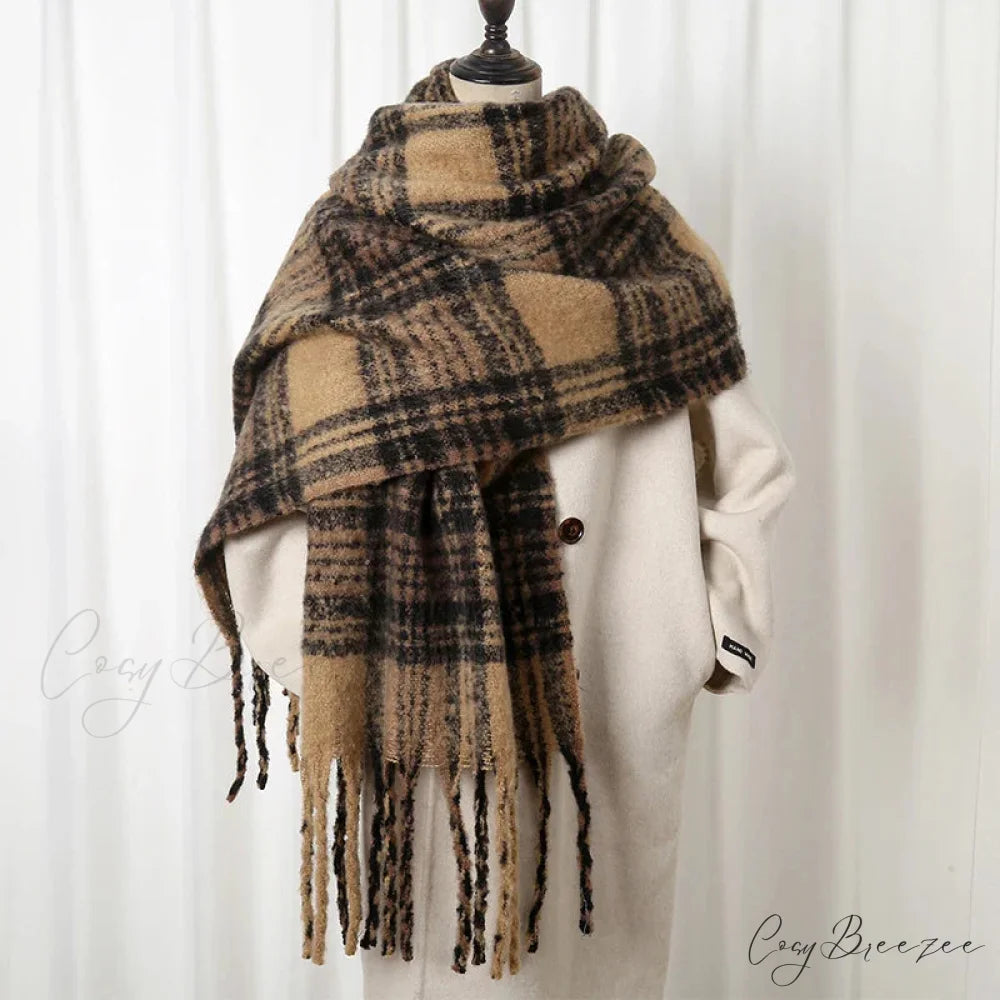 Thick Striped Cashmere Travel Shawl Scarf Color11 / 40x200cm scarf-241228