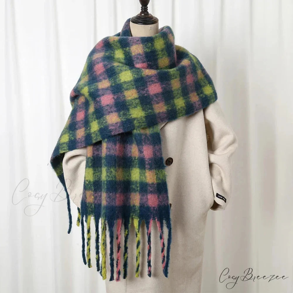 Thick Striped Cashmere Travel Shawl Scarf Color15 / 40x200cm scarf-241228